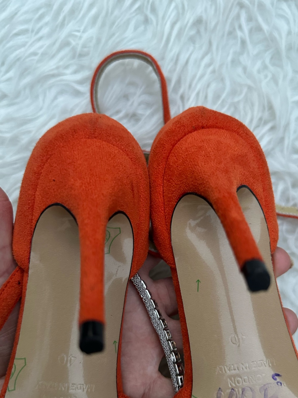 Jimmy Choo Red Suede Crystal-Trim Ankle Strap Pumps, Size 40. - Picture 2 of 6